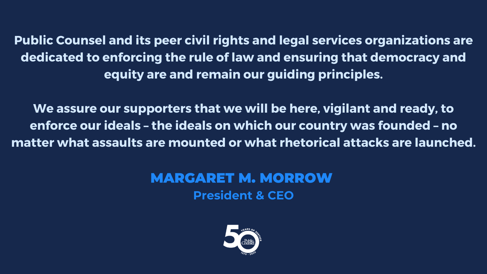 Quote by President & CEO Margaret Morrow
