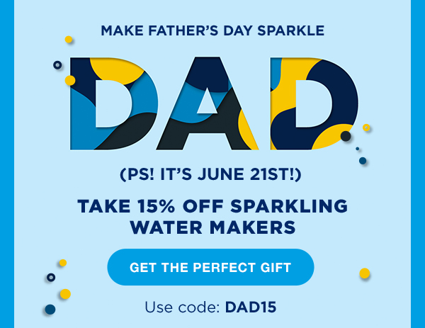 Take 15% off sparkling water makers.