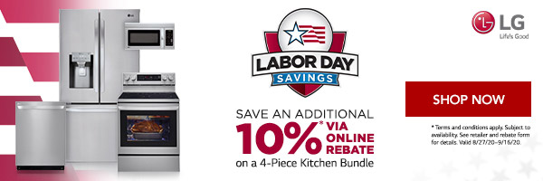 Save an additional 10% on LG Appliances