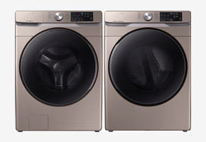 Samsung Champagne Front Load Steam Washer with Gas Dryer