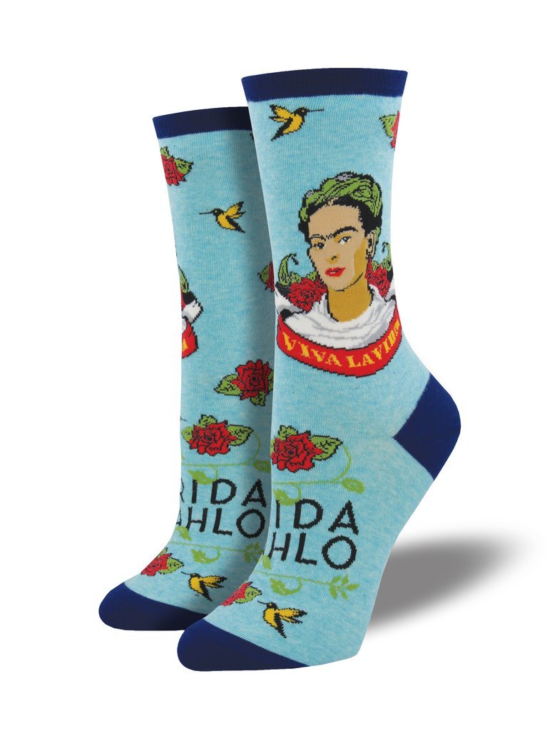 Womens Viva La Frida Socks  Sky Blue