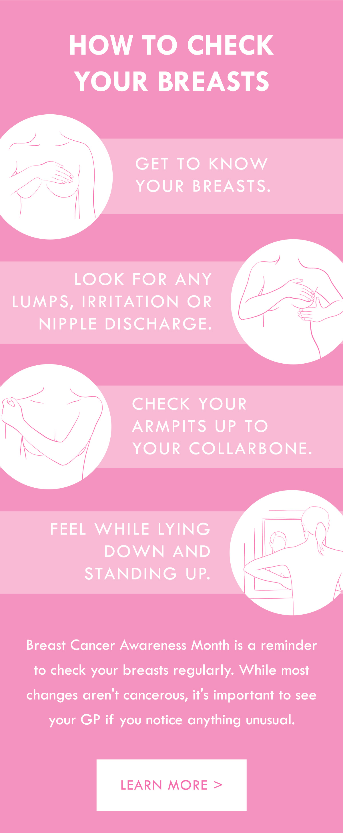 How to check your breasts. Learn more.