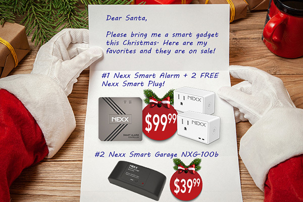 Nexx Smart Alarm + 2 FREE Nexx Smart Plug for $99.99 |  Nexx Smart Garage NXG-100b for $39.99