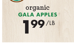 Organic Gala Apples - $1.99 per pound