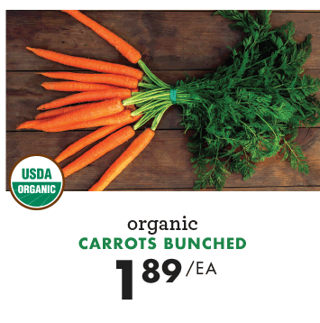 Organic Carrots Bunched - $1.89 each