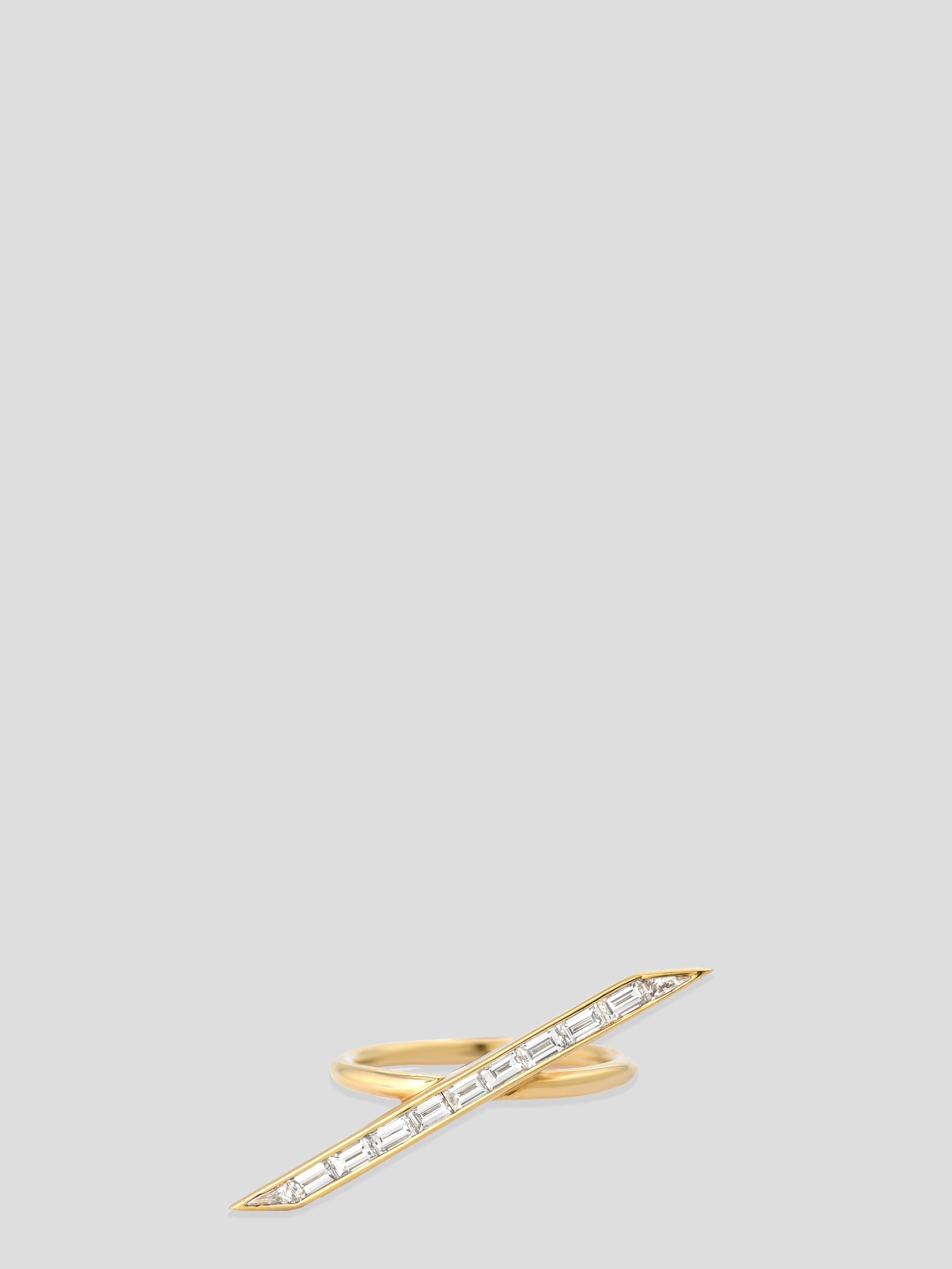Image of 18k Yellow Gold and Diamond Line Ring