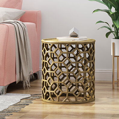 Esther Modern Glam Aluminum Accent Table