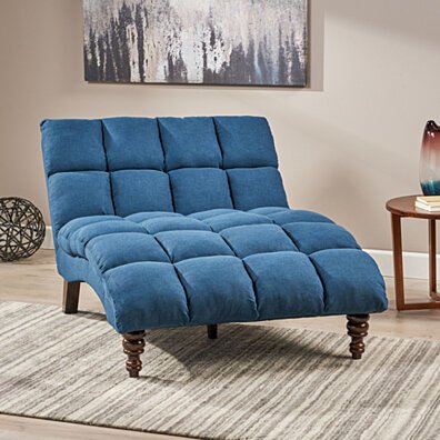 Tom Traditional Tufted Fabric Double Chaise