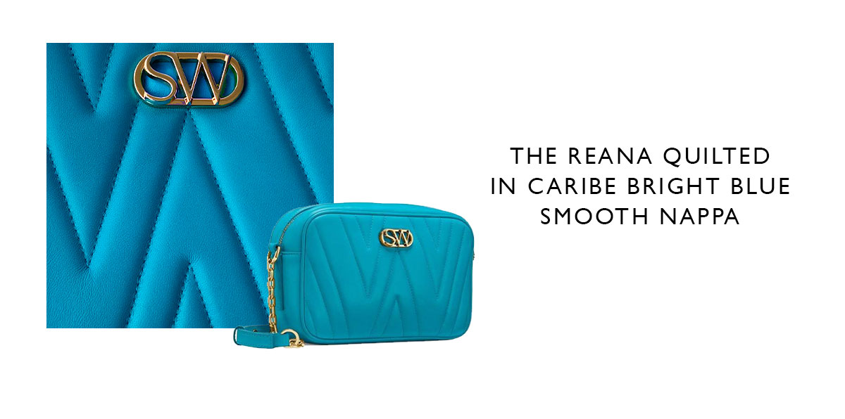 THE REANA QUILTED IN CARIBE BRIGHT BLUE SMOOTH NAPPA
