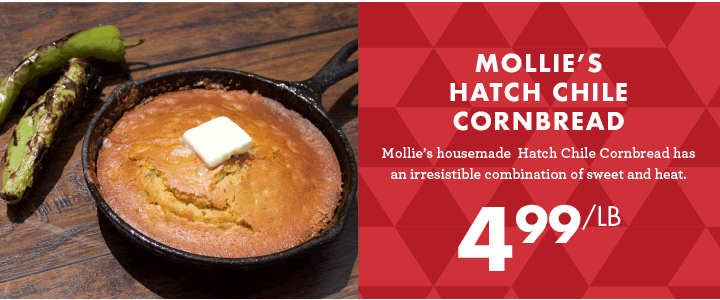 Mollie''s Hatch Chile Cornbread - $4.99 per pound