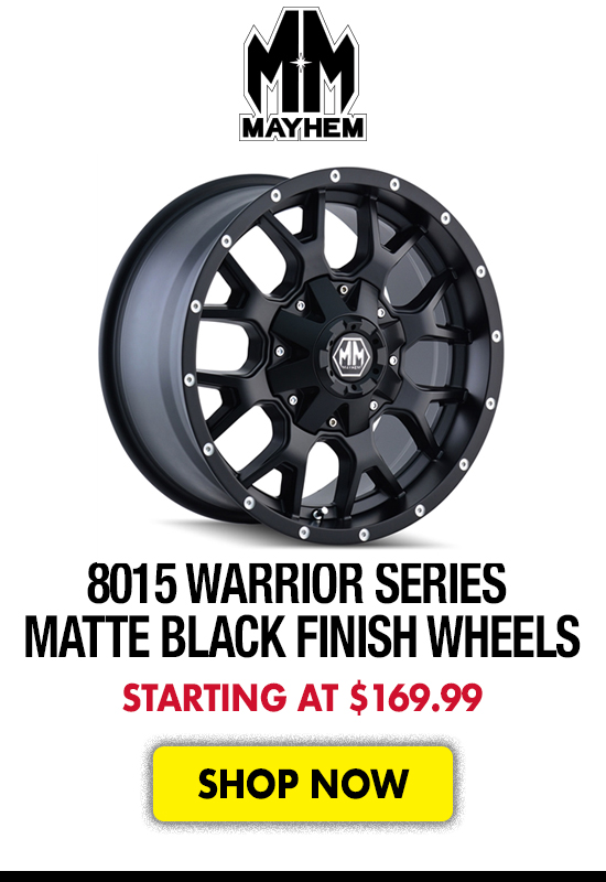 Mayhem 8015 Warrior Series Matte Black Finish Wheels - Starting at $169.99