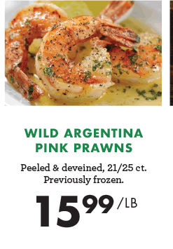 Wild Argentina Pink Prawns - $15.99 per pound