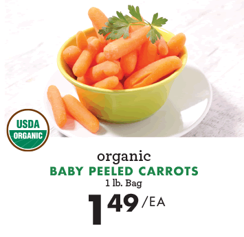 Organic Baby Peeled Carrots - $1.49 each - 1lb. Bag
