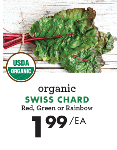 Organic Swiss Chard, Red, Green or Rainbox - $1.99 each