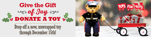 Give the gift of Joy - done a Toy. Drop off a new, unwapped toy through December 15th.