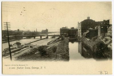Postcard, "Harbor Scene, Oswego, New York"