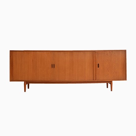 Image of Mid-Century Teak Sideboard with Tambour Doors by Arne Vodder for Sibast, 1960s