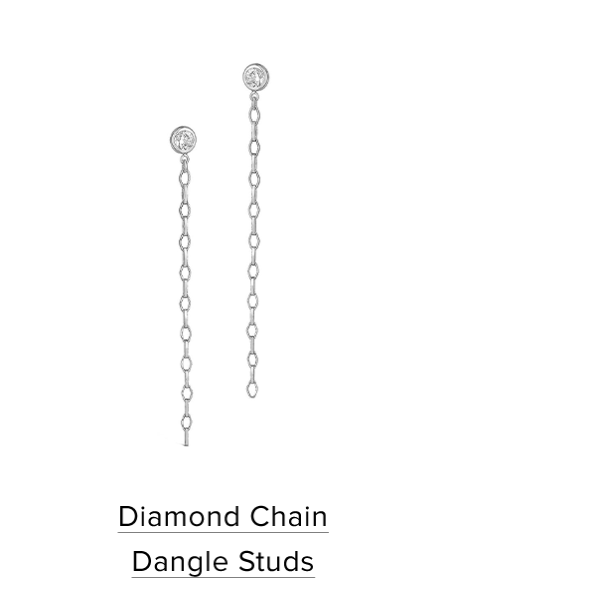 diamond chain dangle studs