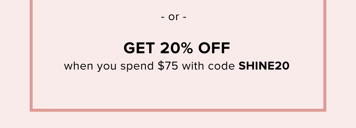 20% off $75 purchase