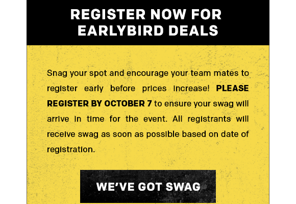 Register Now for early bird deals