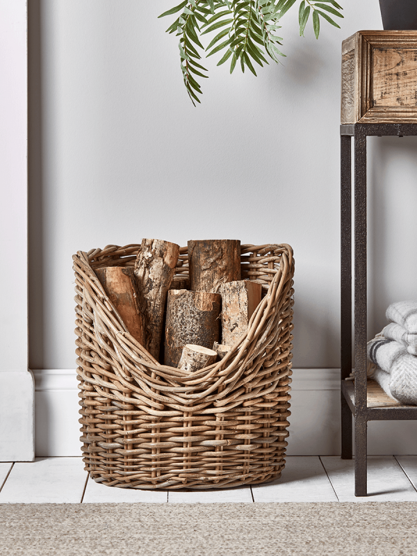 Rattan Log Basket - Asymetrical