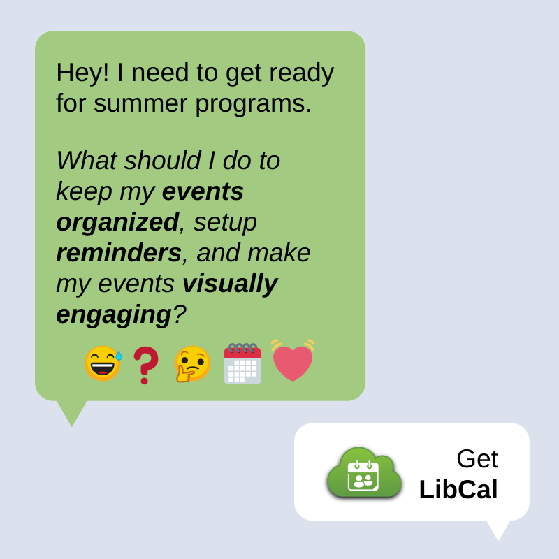 LibCal Plans for Summer Fun