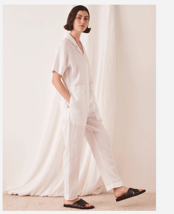 Blair Linen Boilersuit White | Assembly Label
