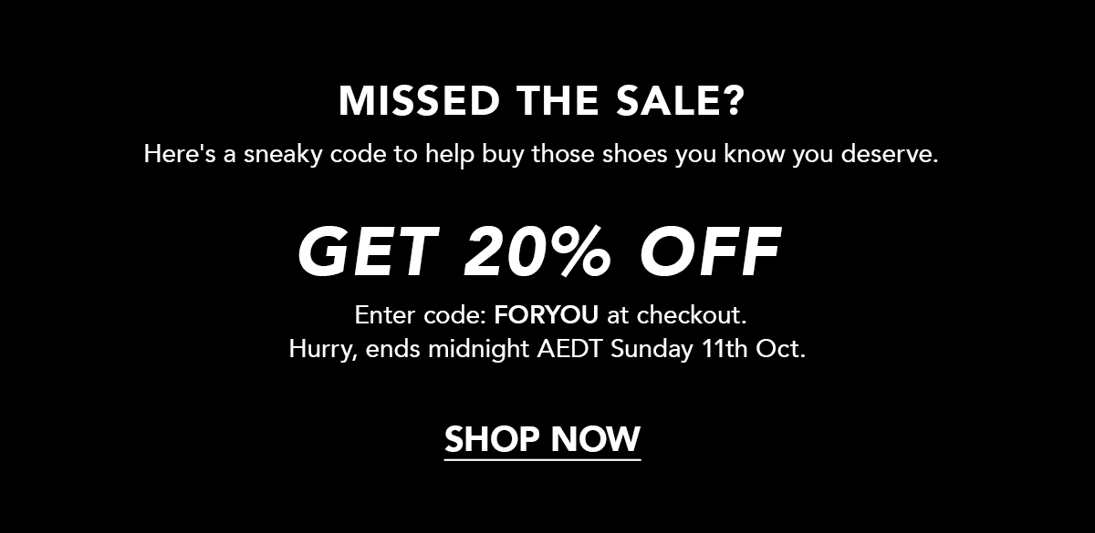 Missed the Sale? Here''s 20% Off