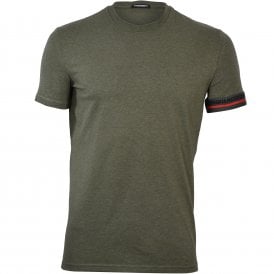 Wrap Logo Sleeve Crew-Neck T-Shirt, Military Green