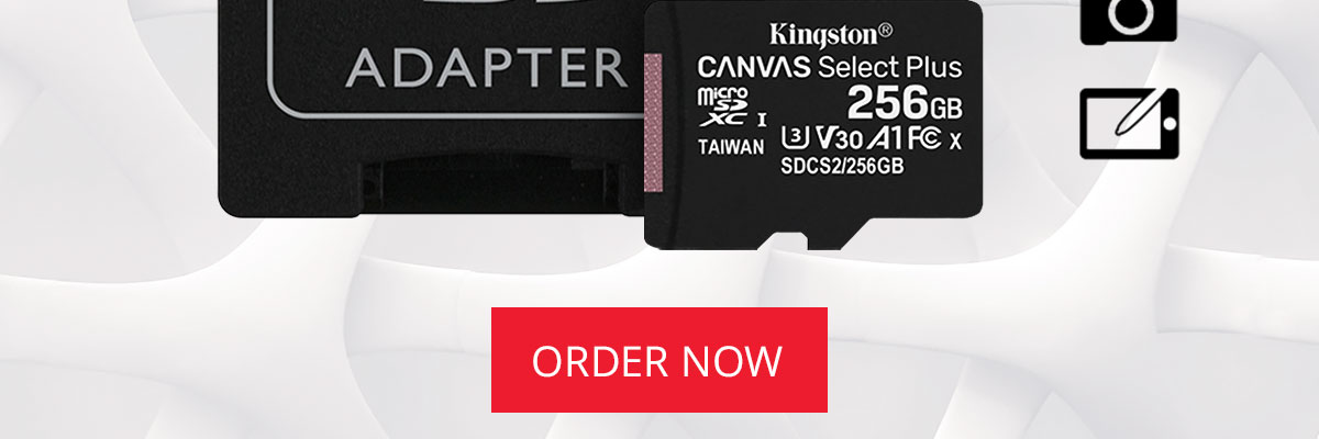 Kingston Canvas Select Plus Micro SD Memory Card 100MB/s UHS-1 U1 A1 V30 Class 10 with Adapter - 256GB - Only ?27.99