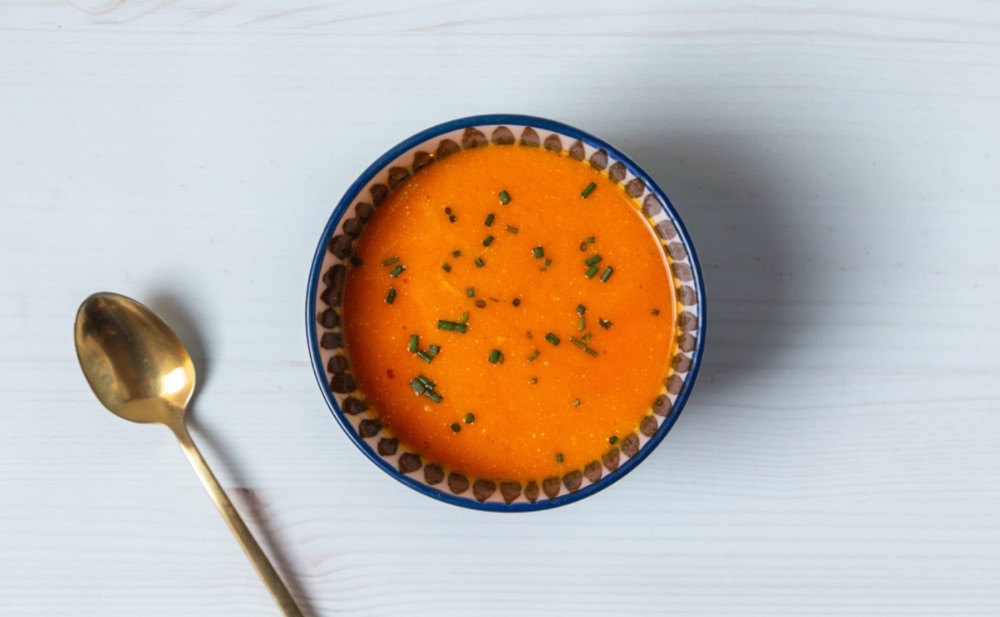 A bowl of Carrot & Ginger Soup