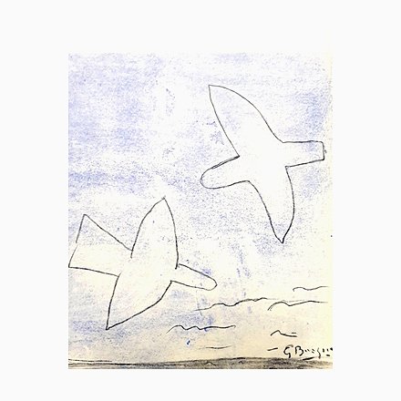 Image of after Georges Braque - Birds - Pochoir 1958