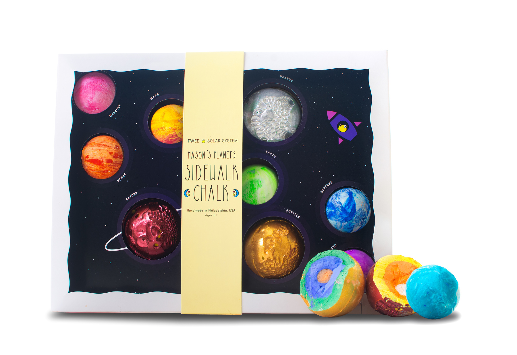 TWEE Handmade Sidewalk Chalk Mason''s Planets Boxed