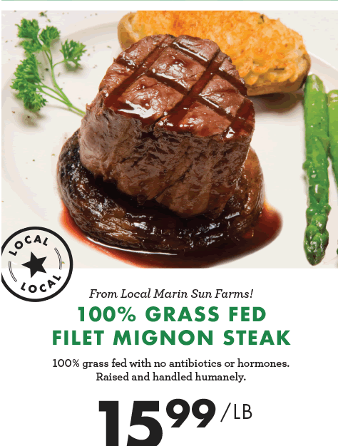 100% Grass Fed Filet Mignon Steak - $15.99 per pound