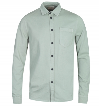 Nudie Jeans Co Henry Mint Green Pigment Dyed Long Sleeve Shirt