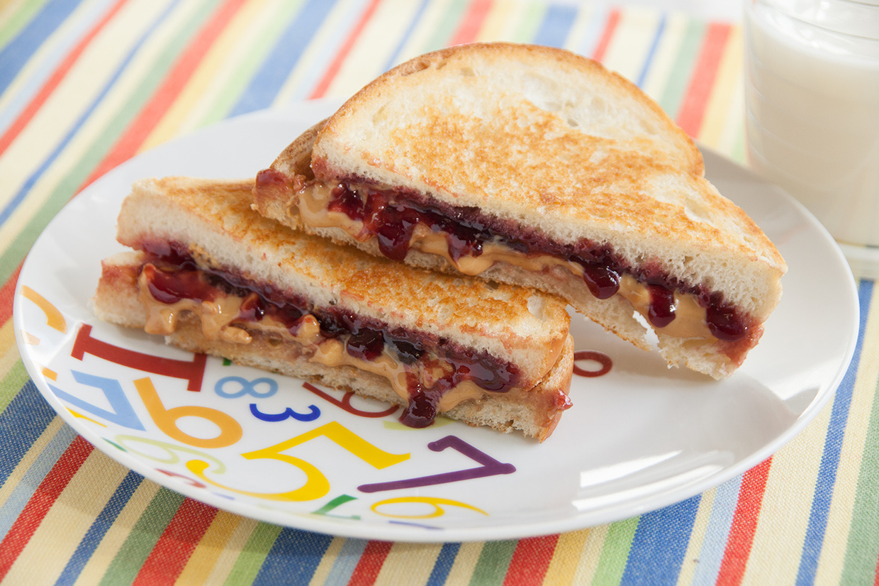 Photo of a grilled PB&J sandwich