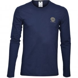 Iconic Crew-Neck Long-Sleeve T-Shirt, Dark Blue