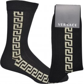 Iconic Logo Casual Socks, Black/gold