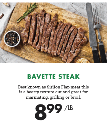 Bavette Steak - $8.99 per pound