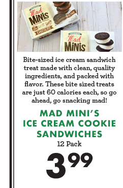 Mad Mini''s Ice Cream Cookie Sandwiches - 12 Pack - $3.99