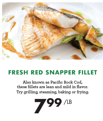 Fresh Red Snapper Fillet - $7.99 per pound