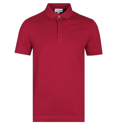 Lacoste Burgundy Paris Edition Short Sleeve Polo Shirt