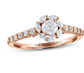 Adrianna Papell 14K Rose Gold Diamond Engagement Ring