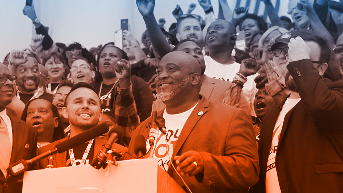 Desmond Meade and the victorious Florida Rights Restoration Coalition