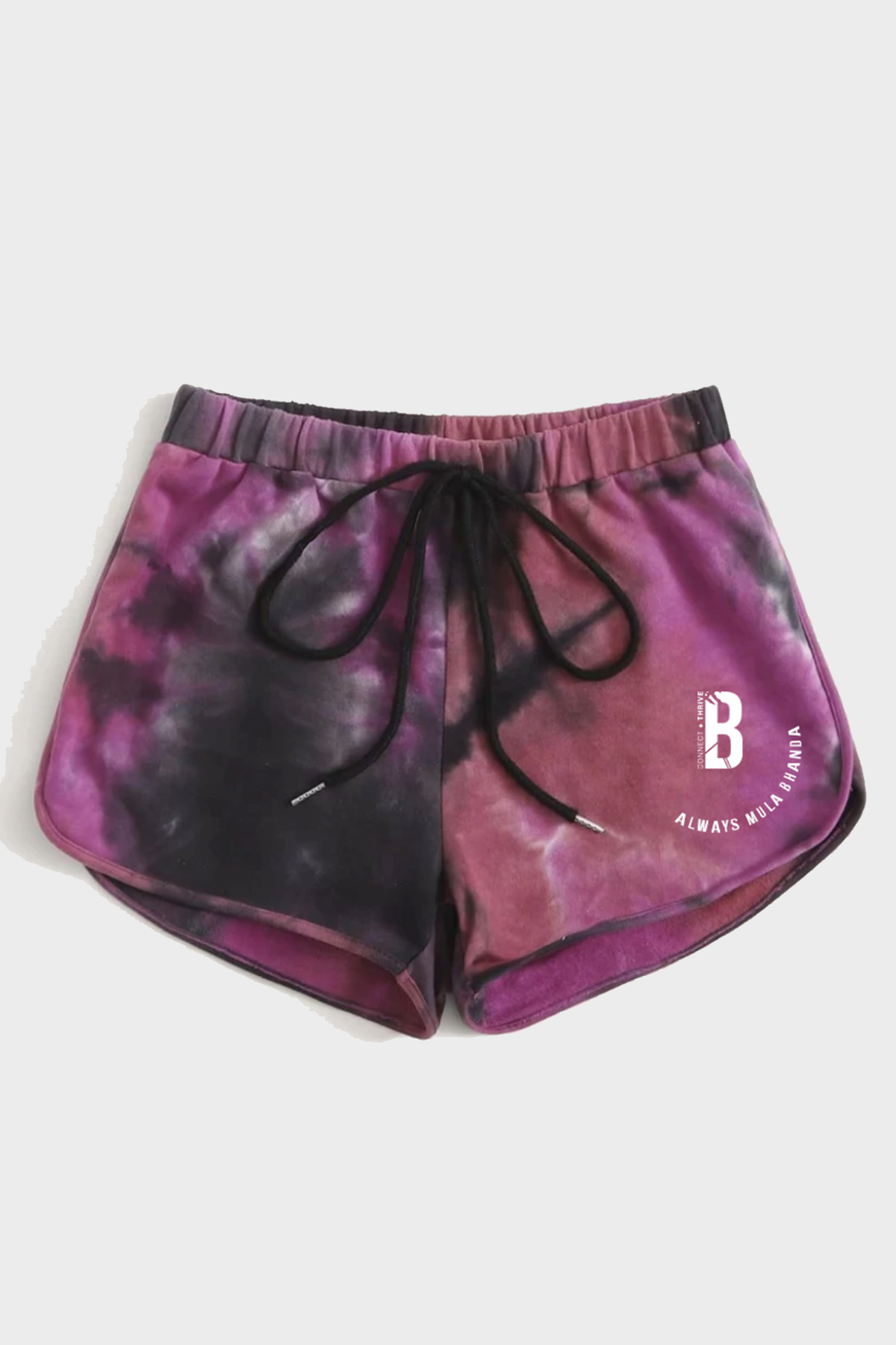 Image of Always Mula Bandha Purple Tie Dye Sweat Shorts