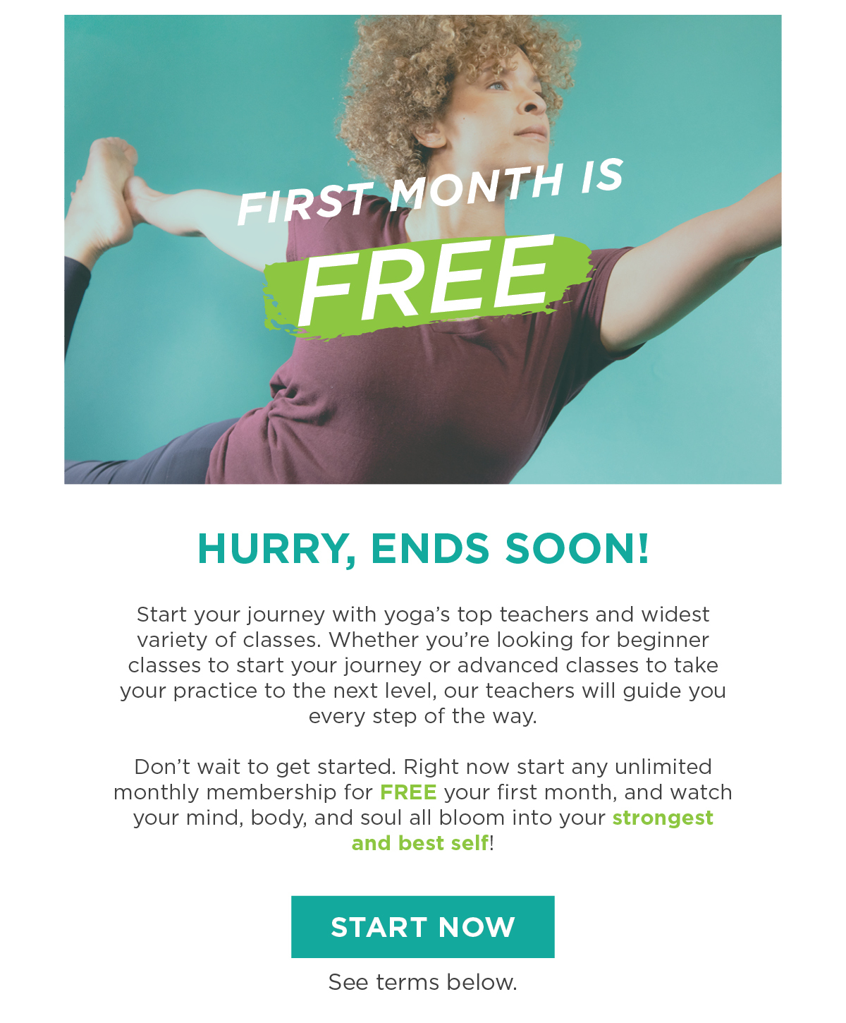 Your first month is free!