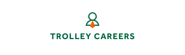 icon of person wearing tie and the words 'TROLLEY CAREERS'