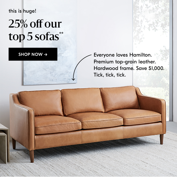 25% OFF OUR TOP 5 SOFAS