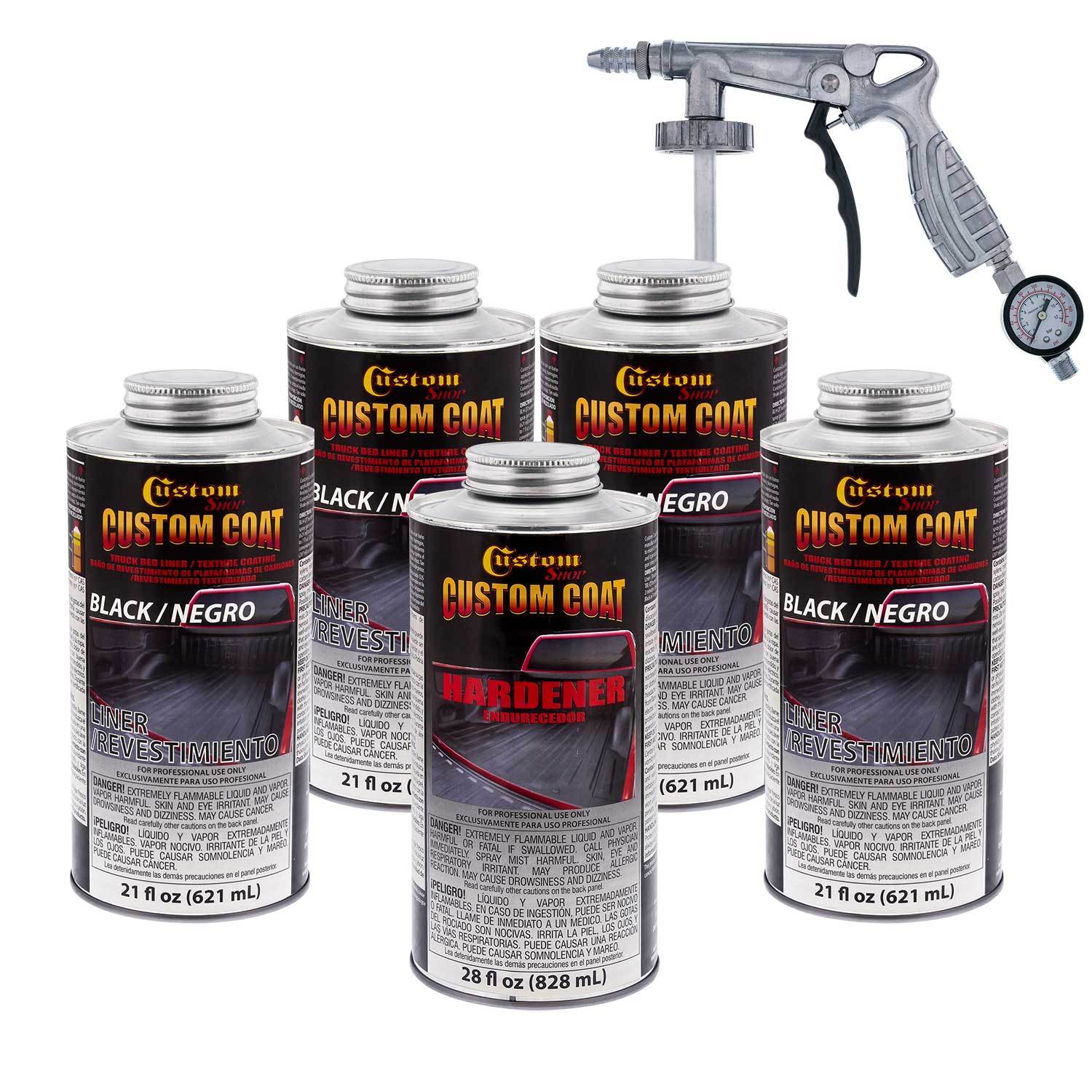 Image of Black - Urethane Spray-On Truck Bed Liner Kit with included Spray Gun
