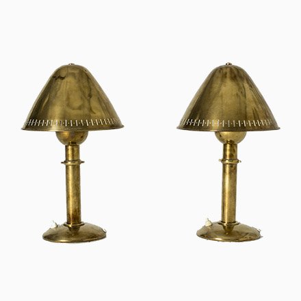 Image of Brass Table Lamps by Unknown for ASEA, 1950s, Set of 2